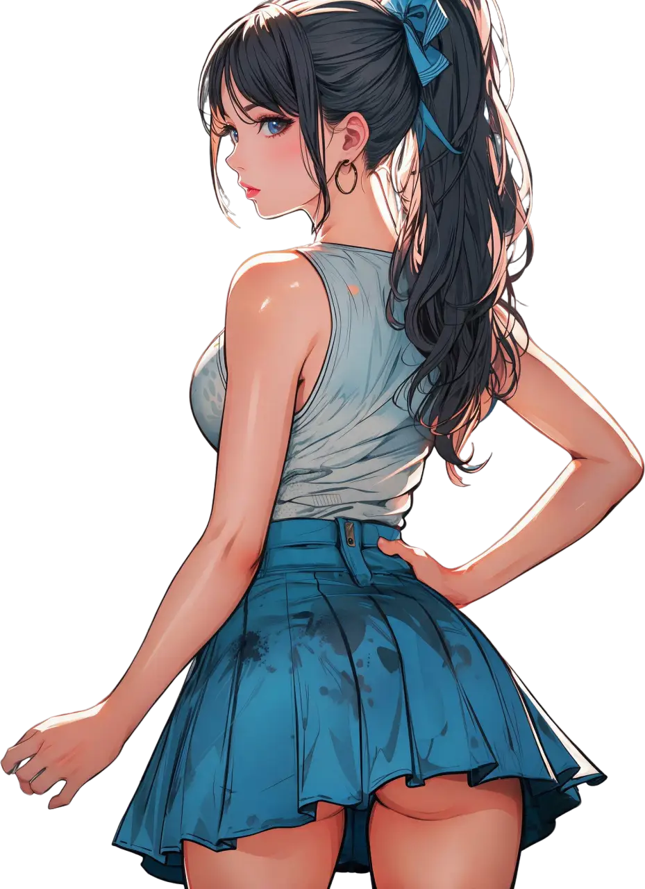 Ponytailed female character