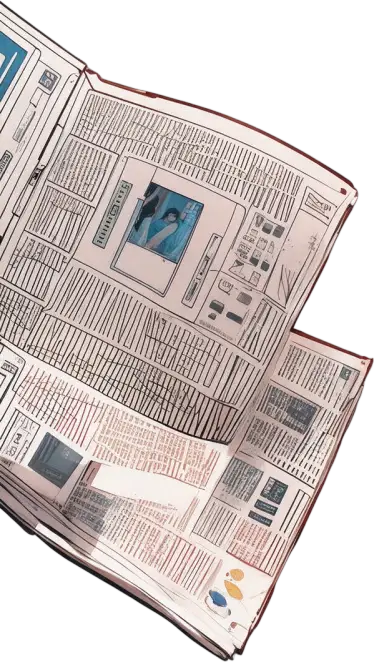 Left spread newspaper document
